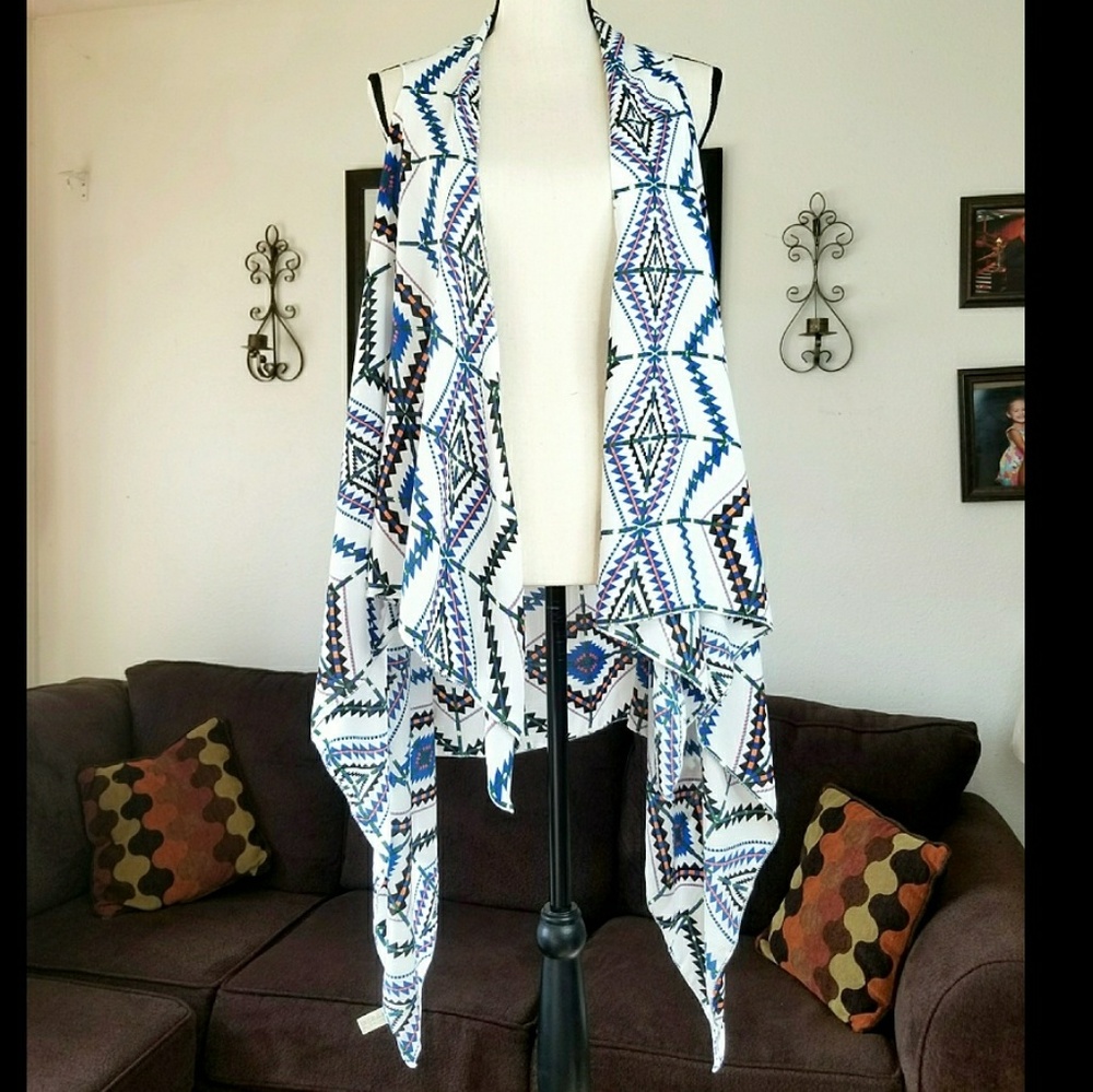 Women's Sleeveless Draped Cardigan Vest Asymmetric